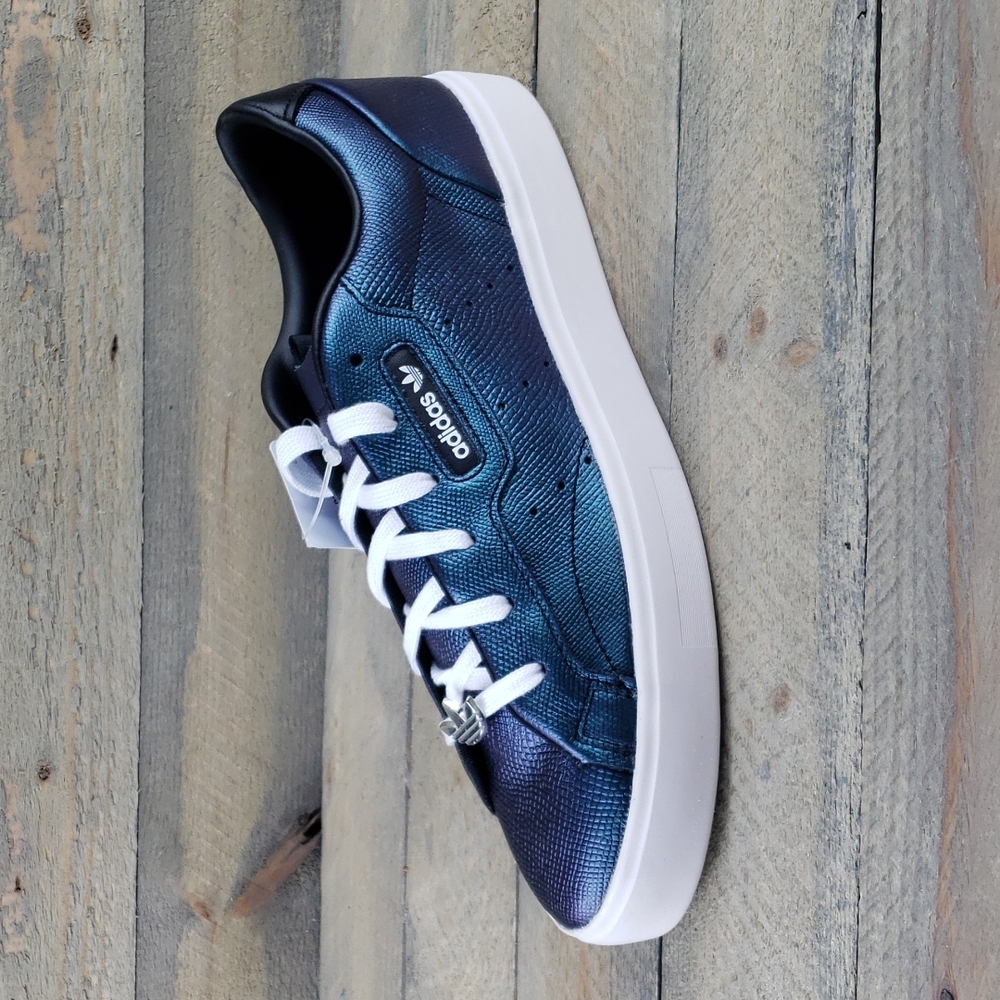 adidas Sleek Originals Leather Iridescent Sneakers - Picture 4 of 9